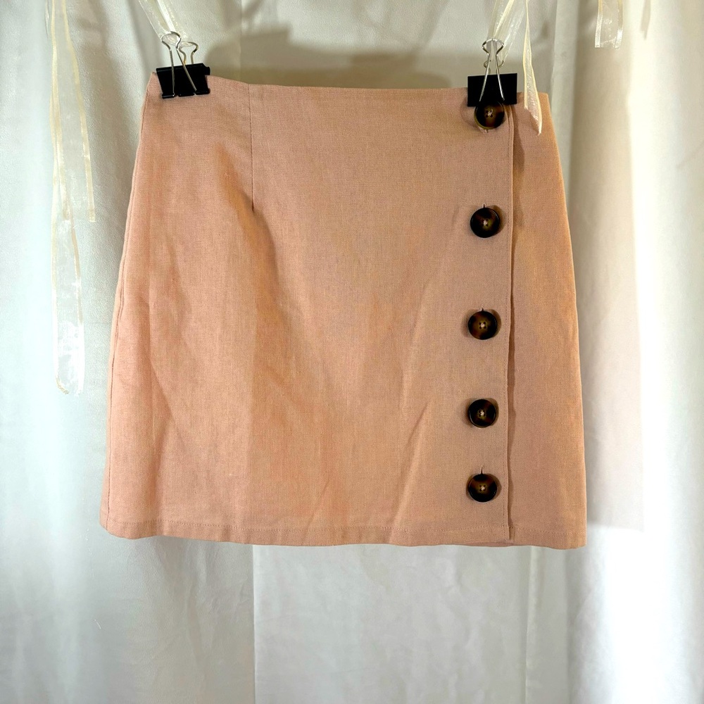 AFTER MARKET Skirt Womens Size S Pink A-Line Linen Blend Lined Short NWT